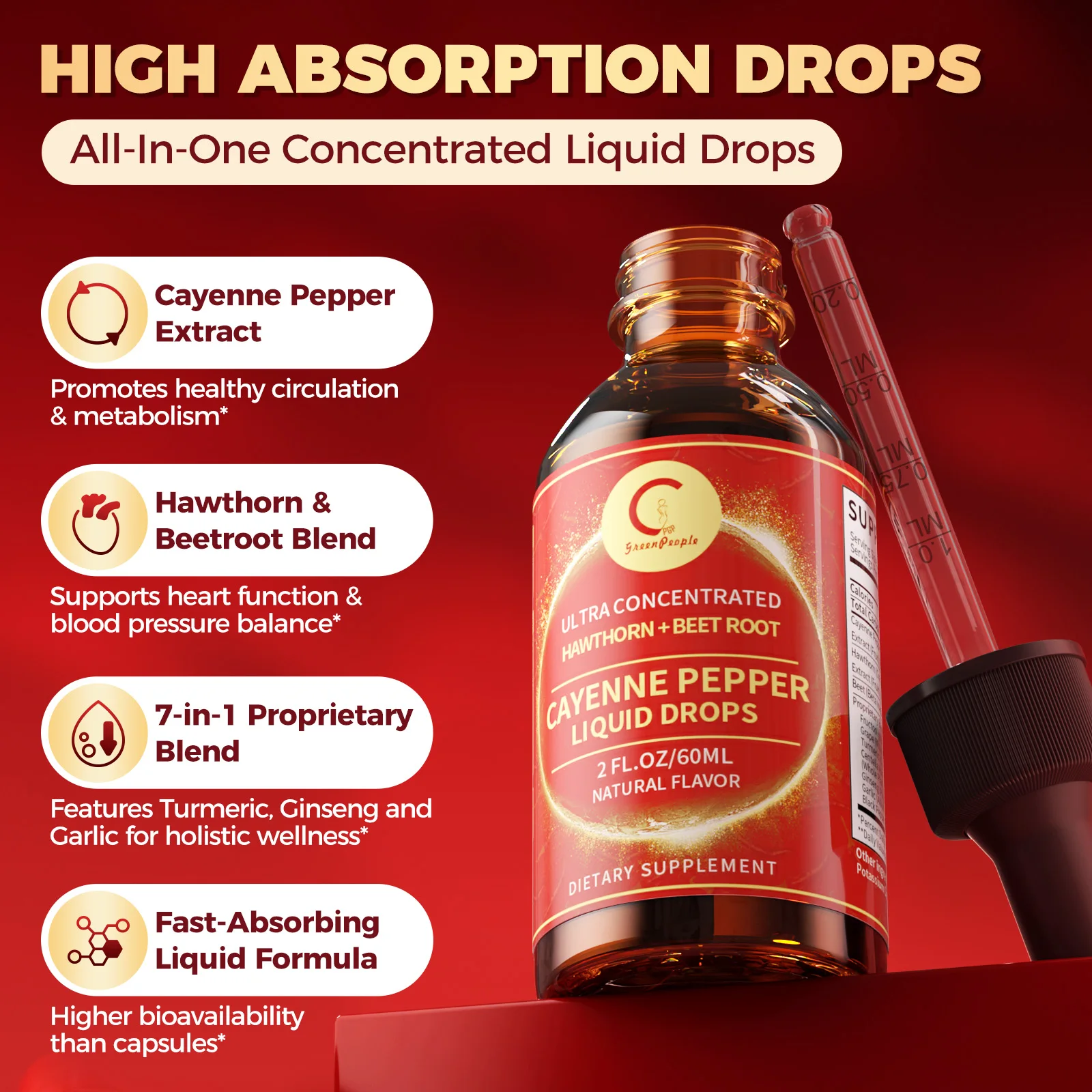 Organic Cayenne Pepper Drops 7-in-1 Complex Turmeric - Image 3