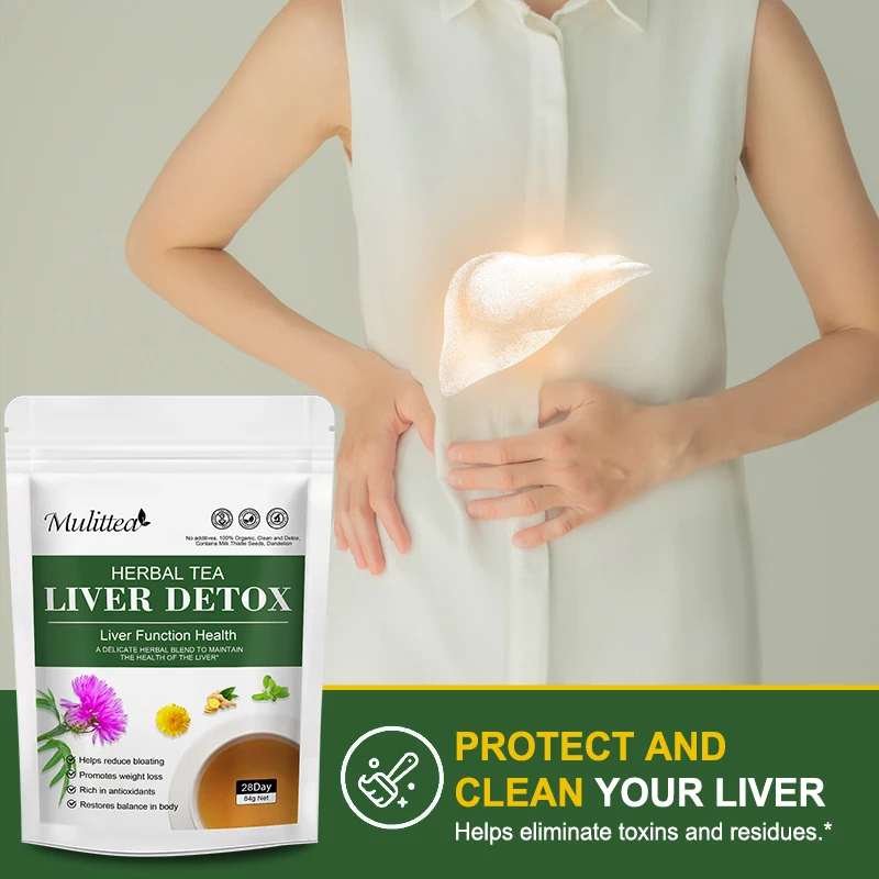 Mulittea Liver Detox Tea with Dandelion Root ,milk Thistle&Turmeric for Liver and Colon Cleanse Promote Metabolism - Image 2