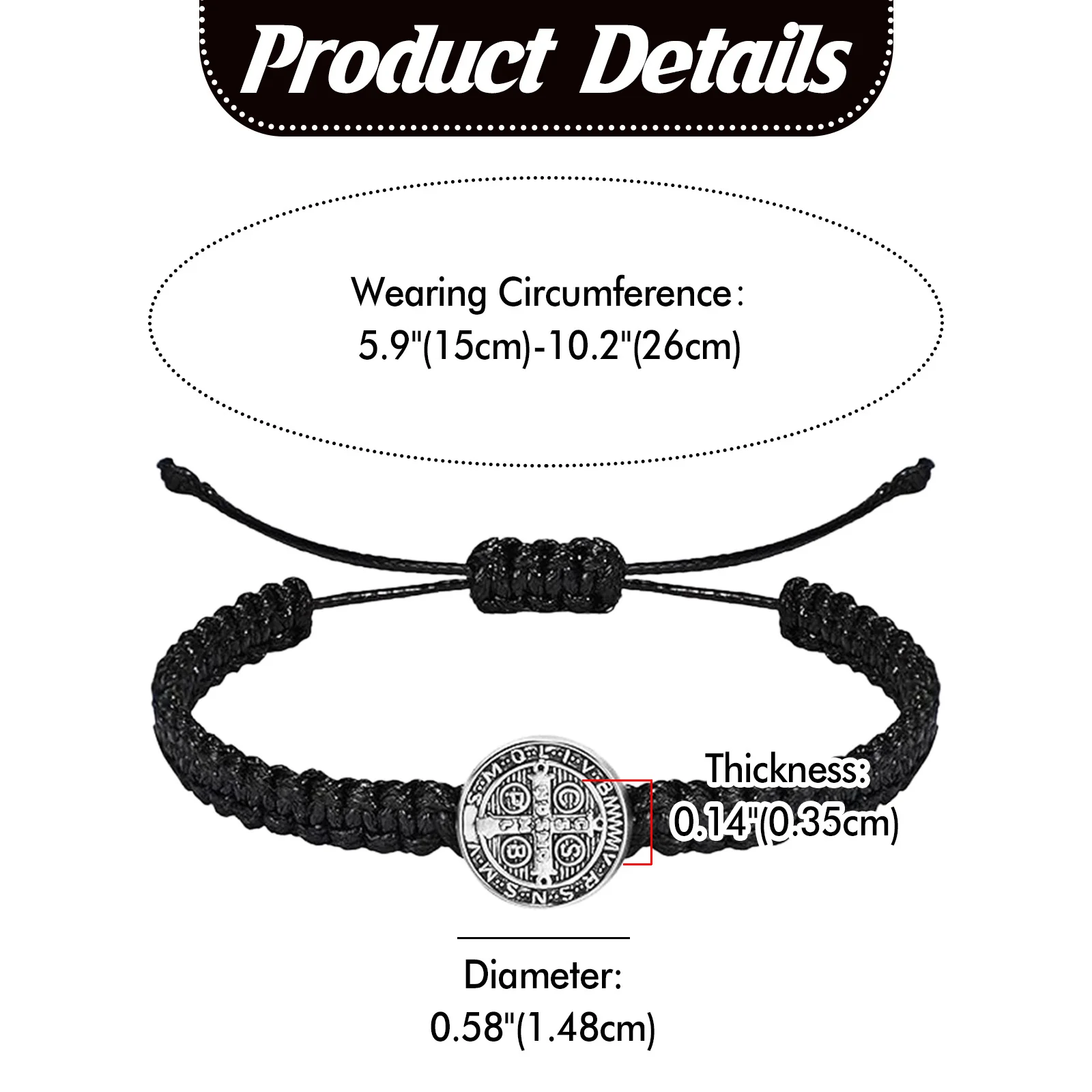 St. Benedict Handmade Braided Bracelet Set - Image 2