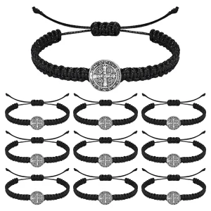 St. Benedict Handmade Braided Bracelet Set