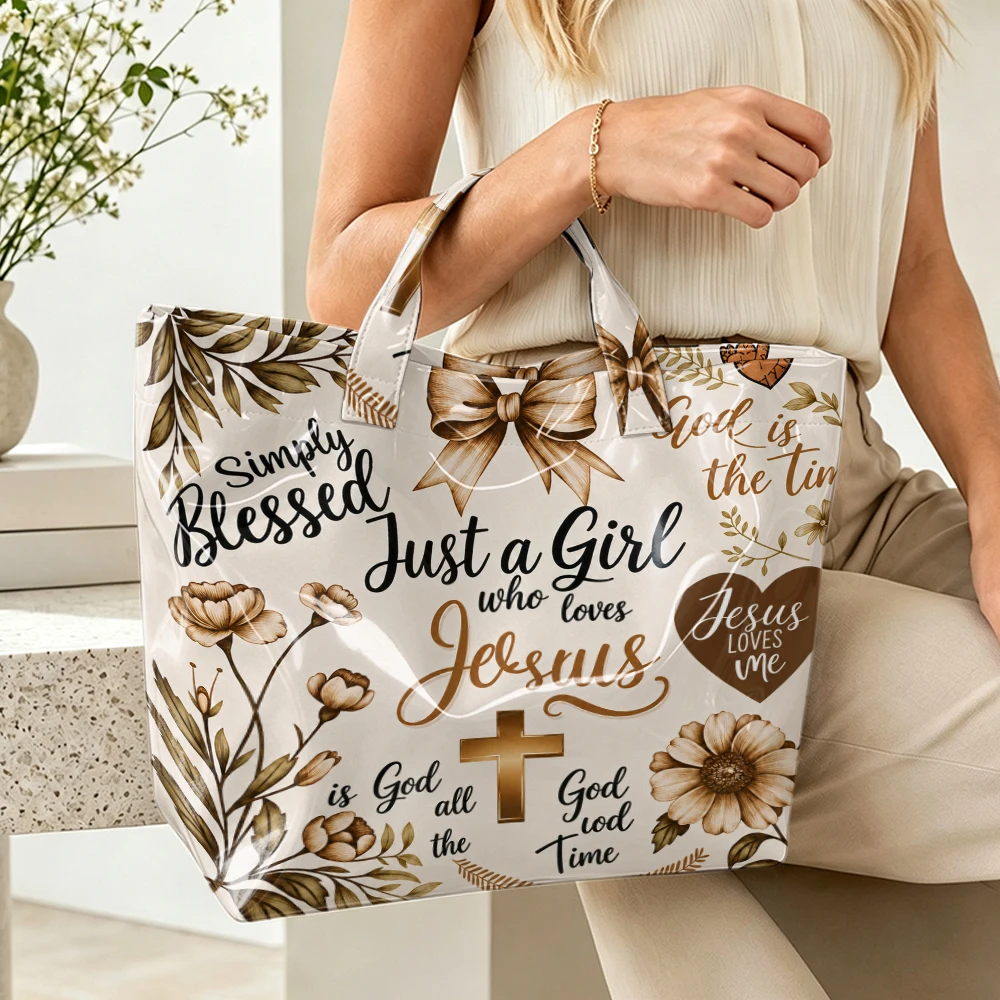 Faith-inspired floral print tote bag - Image 2