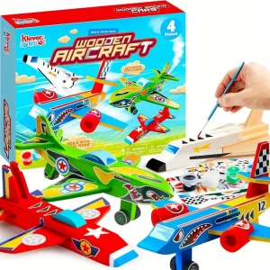 JOYFY 4Pcs DIY Wooden Aircrafts-