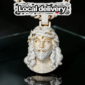 Iced Out Jesus Head Pendant