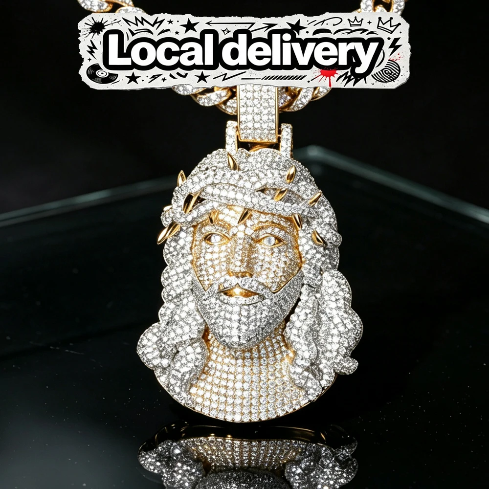 Iced Out Jesus Head Pendant - Image 1