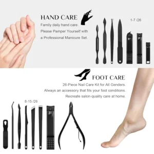 Nail Clippers Set, 26 Pcs Manicure Set and Pedicure Kit - Thumbnail Image 2