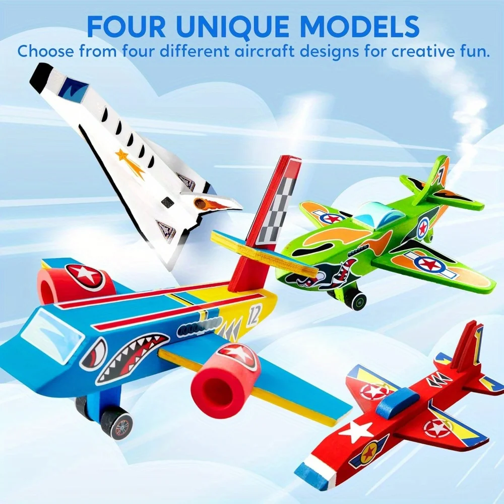 JOYFY 4Pcs DIY Wooden Aircrafts- - Image 3