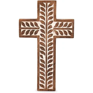 Mango Wood Carved Catholic Cross