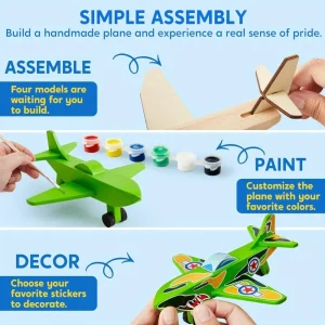 JOYFY 4Pcs DIY Wooden Aircrafts- - Thumbnail Image 2