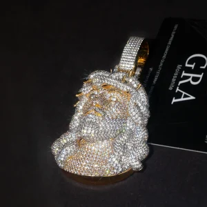 Iced Out Jesus Head Pendant - Thumbnail Image 3
