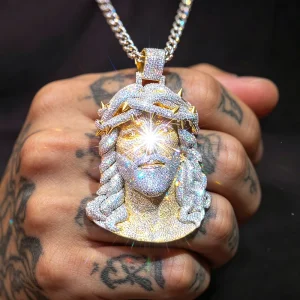 Iced Out Jesus Head Pendant - Thumbnail Image 2