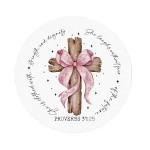 Coquette Pink Cross Christian Mouse Pad