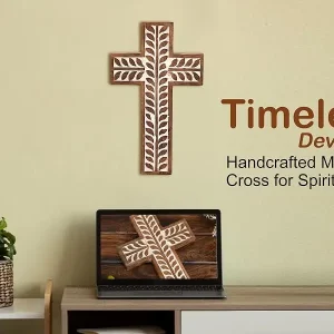 Mango Wood Carved Catholic Cross - Thumbnail Image 3
