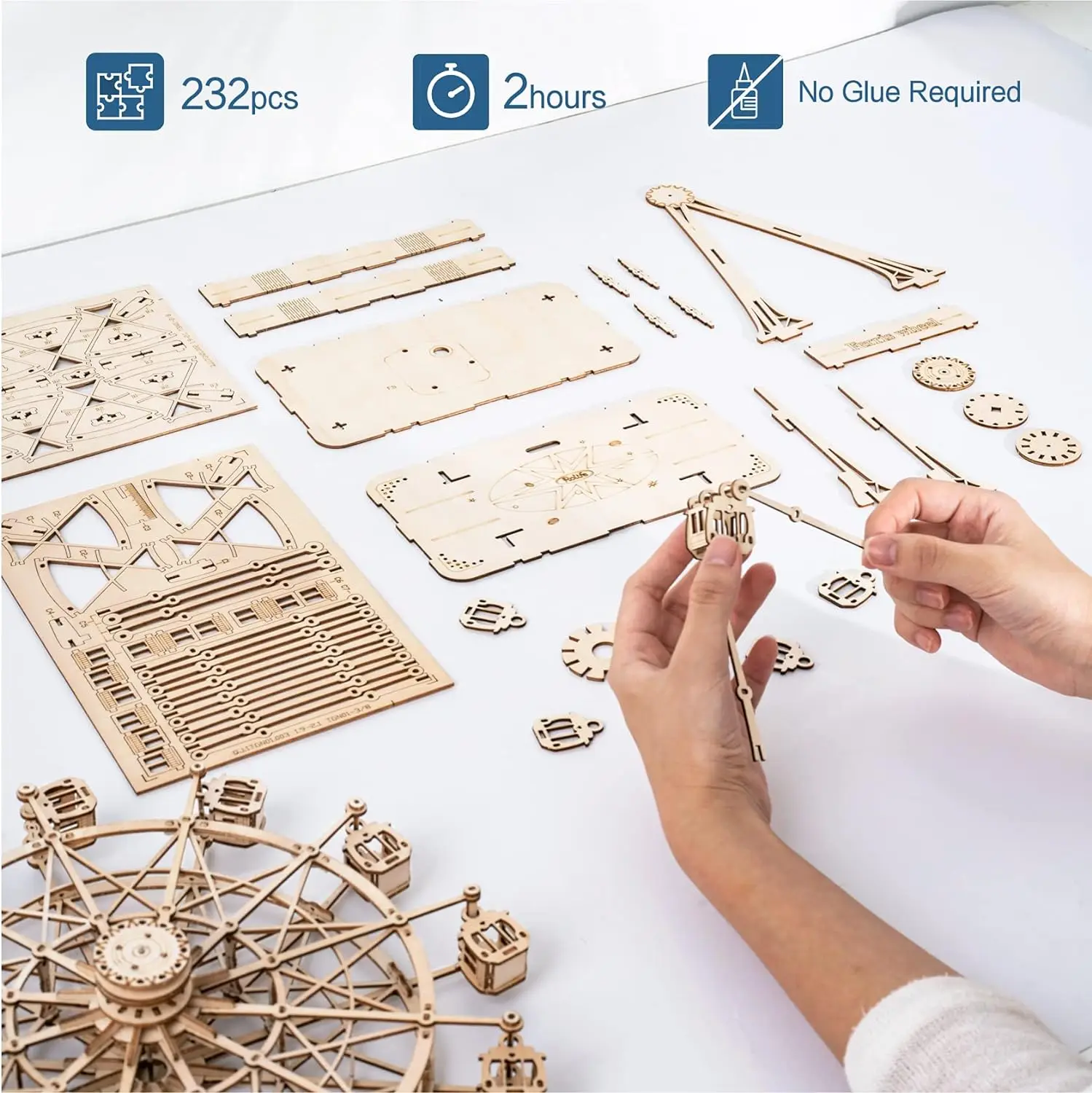 Robotime Rolife 3D Puzzle Ferris Wheel Music Box - Image 3